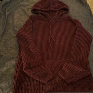 Purple dress with cap, 100% acrylic, 32 long and 16 wide,